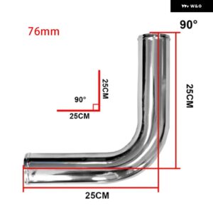 レーシングターボハイフロー アルミチューブ 汎用 3インチ 76MM インタークーラーコールドインテーク 0/45/90/180度 - 76mm(90 degrees)