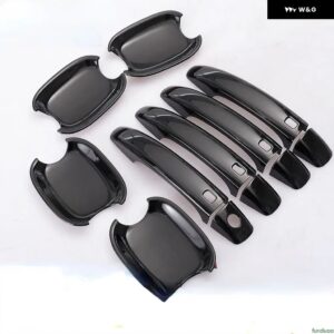 光沢 ブラッククローム車 ドアハンドル カバー ステッカー アウディ Q5 2008 - 16 スタイリング アクセサリー - black handle-bowl