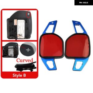 車用 ステアリングホイール シフト パドルエクステンション アウディ A3 8P 8V A4 B8 A5 A6 C7 A7 A8 Q3 Q5 Q7 S3 S5 S6 S7 SQ5 TT DSG シフト ステッカー - Blue Curve B