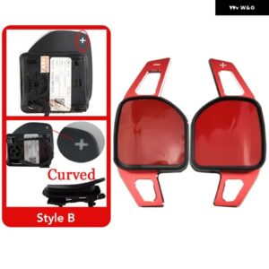 車用 ステアリングホイール シフト パドルエクステンション アウディ A3 8P 8V A4 B8 A5 A6 C7 A7 A8 Q3 Q5 Q7 S3 S5 S6 S7 SQ5 TT DSG シフト ステッカー - Red Curve B