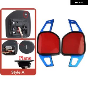 車用 ステアリングホイール シフト パドルエクステンション アウディ A3 8P 8V A4 B8 A5 A6 C7 A7 A8 Q3 Q5 Q7 S3 S5 S6 S7 SQ5 TT DSG シフト ステッカー - Blue Plane A