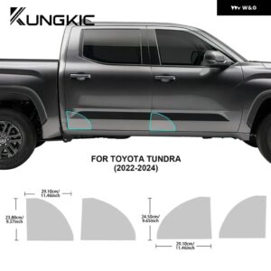 車ドアドアシルトライアングル フィルム トヨタ タンドラ 2022 2023 2024 TPUクリア ステッカー ペイント - Front Rear Door 4pcs