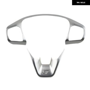 車 ステアリングホイール トリム コントロール ボタン フレーム カバー フォード フィエスタMK8 2017-2021 フォード フォーカス 2019-2022アクセサリー - Silver