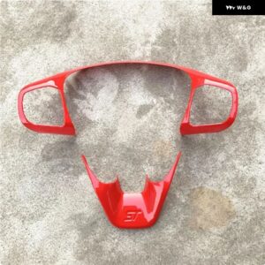 車 ステアリングホイール トリム コントロール ボタン フレーム カバー フォード フィエスタMK8 2017-2021 フォード フォーカス 2019-2022アクセサリー - red