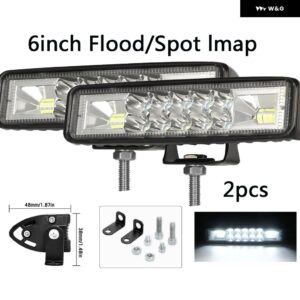 車用 6/15/20インチ LED ライトハウス LED 作業灯 バー フラッド/スポット ミックスビーム オフロード 機器アクセサリー 4X4 12V 24V ATV SUV ATV - 6inch type A 2pcs