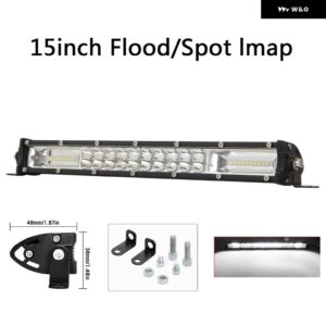 車用 6/15/20インチ LED ライトハウス LED 作業灯 バー フラッド/スポット ミックスビーム オフロード 機器アクセサリー 4X4 12V 24V ATV SUV ATV - 15inch type B 1pcs