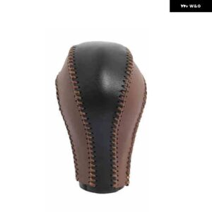 レザー ギア シフト ノブハンドル 牛革カバー 手縫い インフィニティ QX50 QX70 QX80 EX FX35 37 G37 インテリア アクセサリー - brown black brown