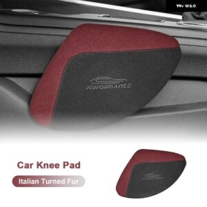 快適なスエード 汎用 カーレッグ クッション 膝 パッド サポート プロテクター オート クッション 弾性メモリーフォームカーアクセサリー - Left Blcak Red