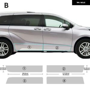 車ドアドアシル用トライアングル フィルム トヨタ シエナ 2021-2024 TPU クリア RESTICKER 8.5MIL ペイント - Door Extended