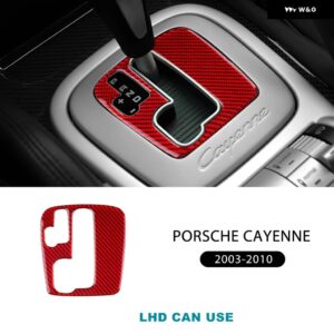 リアルソフトカーボンギア ボックス ステッカー ポルシェ カイエン 2003-2007 2008 2009 2010オートマチックギア インテリア アクセサリー - red