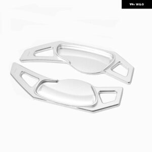 車 ステアリングホイール DSG シフト パドル 延長 シフター ステッカー ベンツ スマート451 453フォーツー2009-2017フォーフォー2015-2017 - Silver