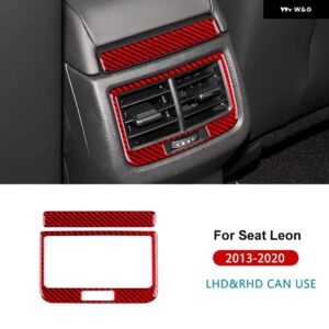 リアルソフトカーボン ステッカー シートレオン MK3 2013 - 20 LHD RHD 車リアエア アウトレット フレーム トリム - Red carbon