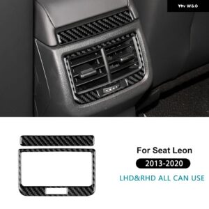 リアルソフトカーボン ステッカー SEAT LEON MK3 2013-2018 2019 2020 リア エアコン 吹き出し口 フレーム カバー カーアクセサリー - For LHD Black Carbon