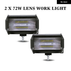 車用スポーツライト LEDワーク ライトバー オフロード フラッドライト ドライビング ヘッドライト 4/5/7インチ ランプ コンボビーム 12V 24V ATV SUV - A 2 pcs 72w lensSpot