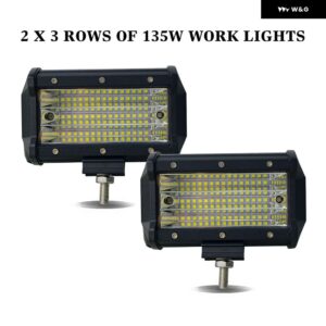 車用スポーツライト LEDワーク ライトバー オフロード フラッドライト ドライビング ヘッドライト 4/5/7インチ ランプ コンボビーム 12V 24V ATV SUV - A 2 pcs 135w spot