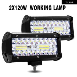 車用スポーツライト LEDワーク ライトバー オフロード フラッドライト ドライビング ヘッドライト 4/5/7インチ ランプ コンボビーム 12V 24V ATV SUV - B 2 pcs 120w spot