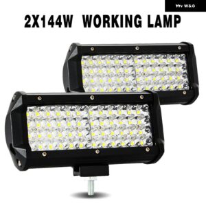 車用スポーツライト LEDワーク ライトバー オフロード フラッドライト ドライビング ヘッドライト 4/5/7インチ ランプ コンボビーム 12V 24V ATV SUV - B 2 pcs 144w spot