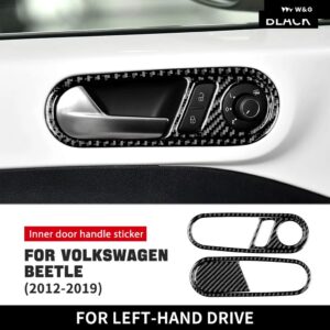 リアルソフトカーボン ステッカー フォルクスワーゲン VW ビートル 2012-2019 車 ドアハンドル ボウル 装飾 デカール 内装 トリム アクセサリー - Frame LHD