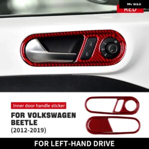 リアルソフトカーボン ステッカー フォルクスワーゲン VW ビートル 2012-2019 車 ドアハンドル ボウル 装飾 デカール 内装 トリム アクセサリー - Frame LHD4
