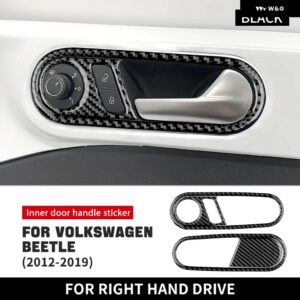 リアルソフトカーボン ステッカー フォルクスワーゲン VW ビートル 2012-2019 車 ドアハンドル ボウル 装飾 デカール 内装 トリム アクセサリー - Frame RHD