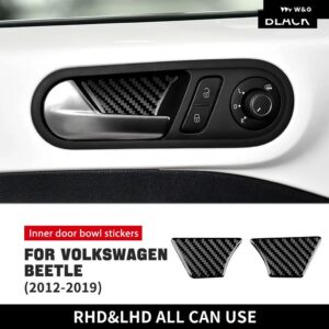 リアルソフトカーボン ステッカー フォルクスワーゲン VW ビートル 2012-2019 車 ドアハンドル ボウル 装飾 デカール 内装 トリム アクセサリー - Inner Door Bowl6