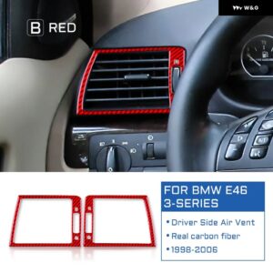 リアルソフトカーボン ステッカー BMW E46 3シリーズ 1998-2003 - 06 車サイド エアベント カバー トリム 自動車アクセサリー - red