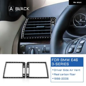 リアルソフトカーボン ステッカー BMW E46 3シリーズ 1998-2003 - 06 車サイド エアベント カバー トリム 自動車アクセサリー - black