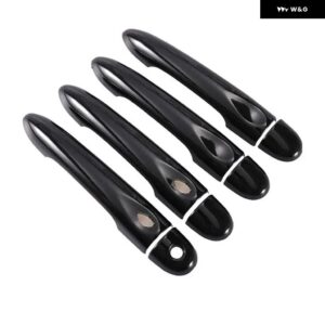 光沢 ブラック車 ドアハンドル カバー トリム スタイリング アクセサリールノーメガーヌ3 MK3 III 2008 - 14 2016 - 4Dr 1 key 2 buttons