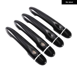 光沢 ブラック車 ドアハンドル カバー トリム スタイリング アクセサリールノーメガーヌ3 MK3 III 2008 - 14 2016 - 4Dr no key 2 buttons