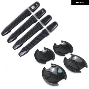 三菱 ASX 2010-2020 カーボン クローム カーサイド ドアハンドル デコレーション カバー ステッカー スタイリング アクセサリー - handlebowl 2buttons