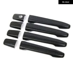 三菱 ASX 2010-2020 カーボン クローム カーサイド ドアハンドル デコレーション カバー ステッカー スタイリング アクセサリー - handle 0 button