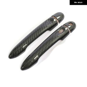 ルノー アルピーヌ ビジョン A110 2017 - 21 光沢ブラックカーボン車 ドアハンドル カバー スタイリング アクセサリー - carbon 1key 1 button