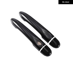 ルノー アルピーヌ ビジョン A110 2017 - 21 光沢ブラックカーボン車 ドアハンドル カバー スタイリング アクセサリー - black 0key 1 button