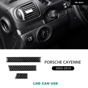 リアルソフトカーボン ステッカー ポルシェ カイエン 2003 - 10 ドア 装飾 インテリア カーアクセサリー - Left Hand Drive BK