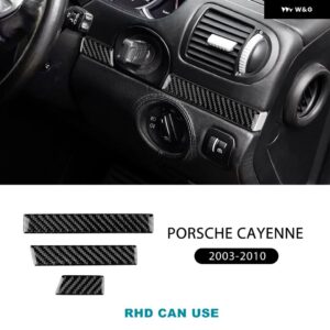 リアルソフトカーボン ステッカー ポルシェ カイエン 2003 - 10 ドア 装飾 インテリア カーアクセサリー - Right Hand Drive BK