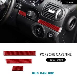 リアルソフトカーボン ステッカー ポルシェ カイエン 2003 - 10 ドア 装飾 インテリア カーアクセサリー - Right Hand Drive Red