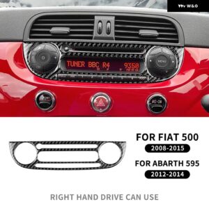 リアルソフトカーボン ステッカー フィアット 500 2008-2013 2014 2015 フィアット アバルト 595 2012 2013 2014 カーセンター コンソール エア - Right Hand Drive BK