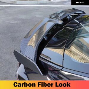 スポイラー 汎用 カーボン表面ABS素材タイプ 汎用 車リア トランク スポイラー 汎用 セデン車 BMW アウディ ベンツ トヨタ - Carbon Look