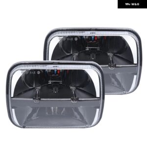 スクエア 5X7 6X7インチ LEDプロジェクター ヘッドライト ハイロービーム ジープ ラングラー YJ チェロキー XJ トラック トヨタ タコマ ピックアップ - 2 PCS