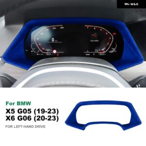 BMW X5 G05 X6 G06 2019-2022 2023 イタリアンプレミアムスエードスピード メーター ダッシュボード トリム フレーム カバー インナーアクセサリー - X5 G05 Blue