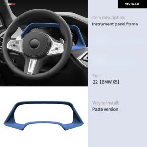 BMW X5 G05 X6 G06 2019-2022 2023 イタリアンプレミアムスエードスピード メーター ダッシュボード トリム フレーム カバー インナーアクセサリー - X5 G05 Light Blue