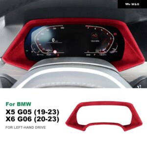 BMW X5 G05 X6 G06 2019-2022 2023 イタリアンプレミアムスエードスピード メーター ダッシュボード トリム フレーム カバー インナーアクセサリー - X5 G05 Red