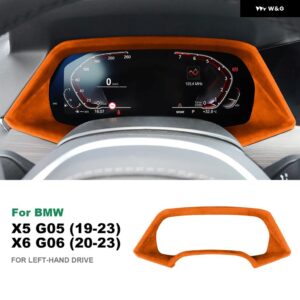 BMW X5 G05 X6 G06 2019-2022 2023 イタリアンプレミアムスエードスピード メーター ダッシュボード トリム フレーム カバー インナーアクセサリー - X5 G05 Orange