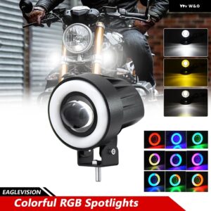 オートバイ RGB フォグランプ ヘッドライト 運転ランニング超明12V 24V 4X4ハイ/ロースポットアクセサリー - 1pcs