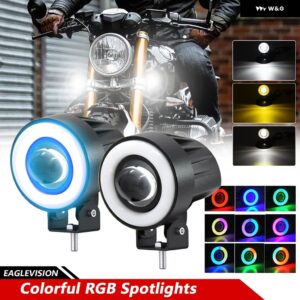 オートバイ RGB フォグランプ ヘッドライト 運転ランニング超明12V 24V 4X4ハイ/ロースポットアクセサリー - 2pcs