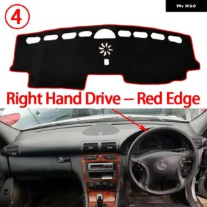 メルセデス ベンツ C クラス W203 セダン 2001-2007 滑り止めマット ダッシュボード カバー パッド サンシェード ダッシュマット カーペット - Right Hand Red Edge