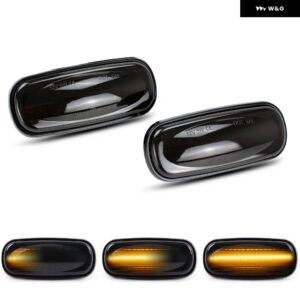 ランドローバー ディフェンダー TD5 1998-2015 フリーランダー 1 2002-2005 ディスカバリー 2 1999-2004 LED サイドマーカーランプ フェンダー アンバー - Smoked Dynamic Amber