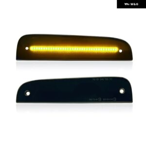 ジープ チェロキー 1997-2001 LED サイドマーカーランプ アンバー フロントサイド リフレクター ライト 2個 - Smoked Lens