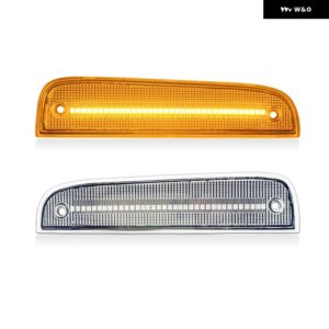 ジープ チェロキー 1997-2001 LED サイドマーカーランプ アンバー フロントサイド リフレクター ライト 2個 - Clear Lens