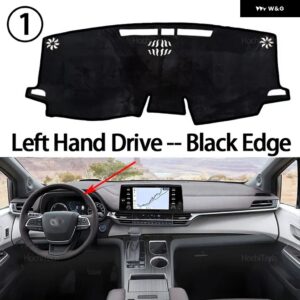 トヨタ シエナ XL40 2021 - 24 2025 車用 ダッシュボード カバー 光を避ける パッド 計器プラットフォームカバー マット カーペット - Left Hand Black